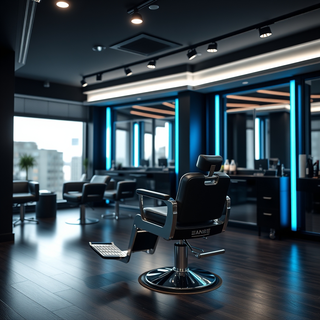 Creative barber portrait image
